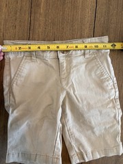 Old Navy French Toast Boys Uniform Bermuda Shorts Size 7 Beige 2 Piece Set