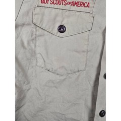 Boy Scouts of America Shirt Kids M Tan Short Sleeve Patches Pockets Gorpcore