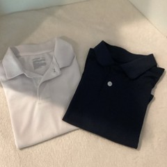 “Boys Size 10-12 Shirts School Uniform Or Casual – 1 Navy, 1 White