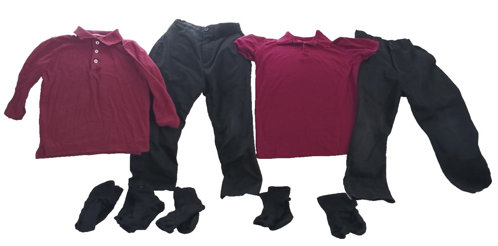 Boys school uniform shirts and pants size 6-7
