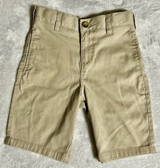 French Toast Youth Boys Performance Uniform Shorts Khaki Sz 8 W24” X 7”L(133.F)