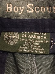 Boy Scout Webelos Green Official Canvas Uniform Youth 6 Shorts 24” Waist A121w