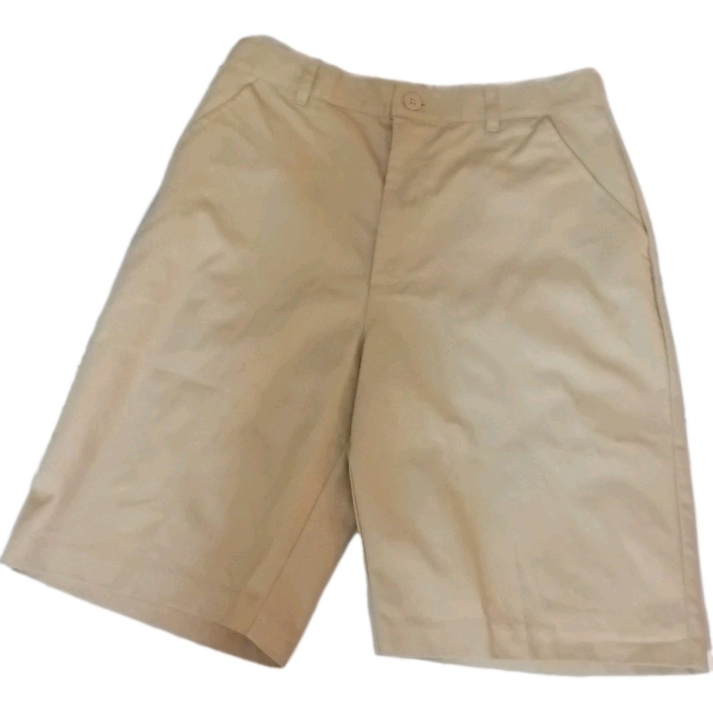 Real School Young Men’s 10″ Flat Front Shorts Size 30 Khaki School Uniform NNT