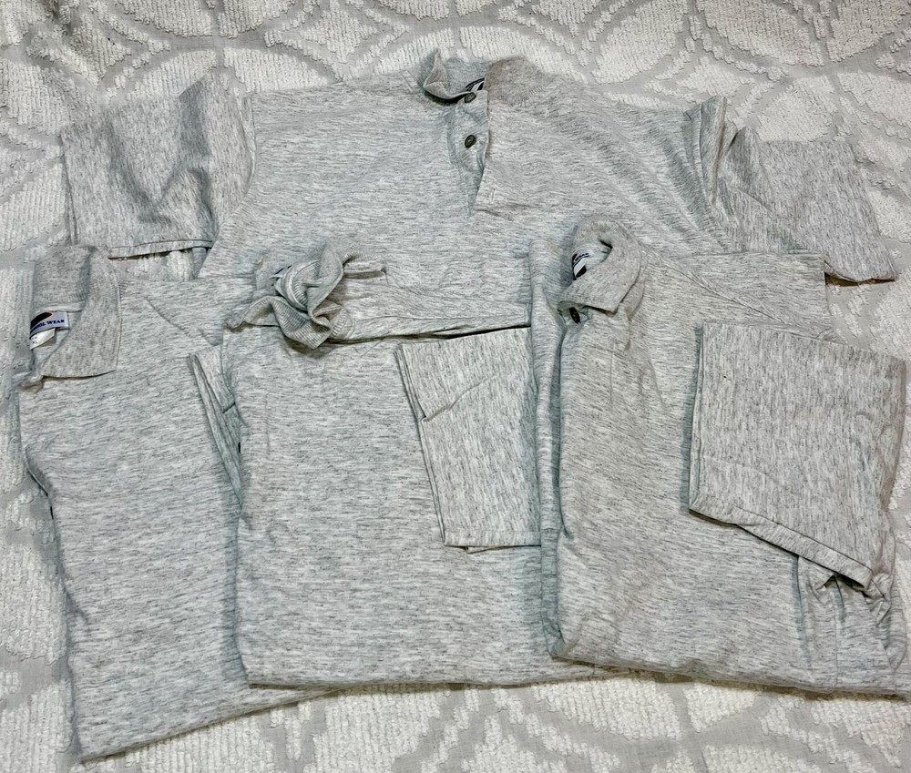 Lot Of 4 Cobmex Heather Gray Polo Shirt Official School Wear Uniform Work Sz XL