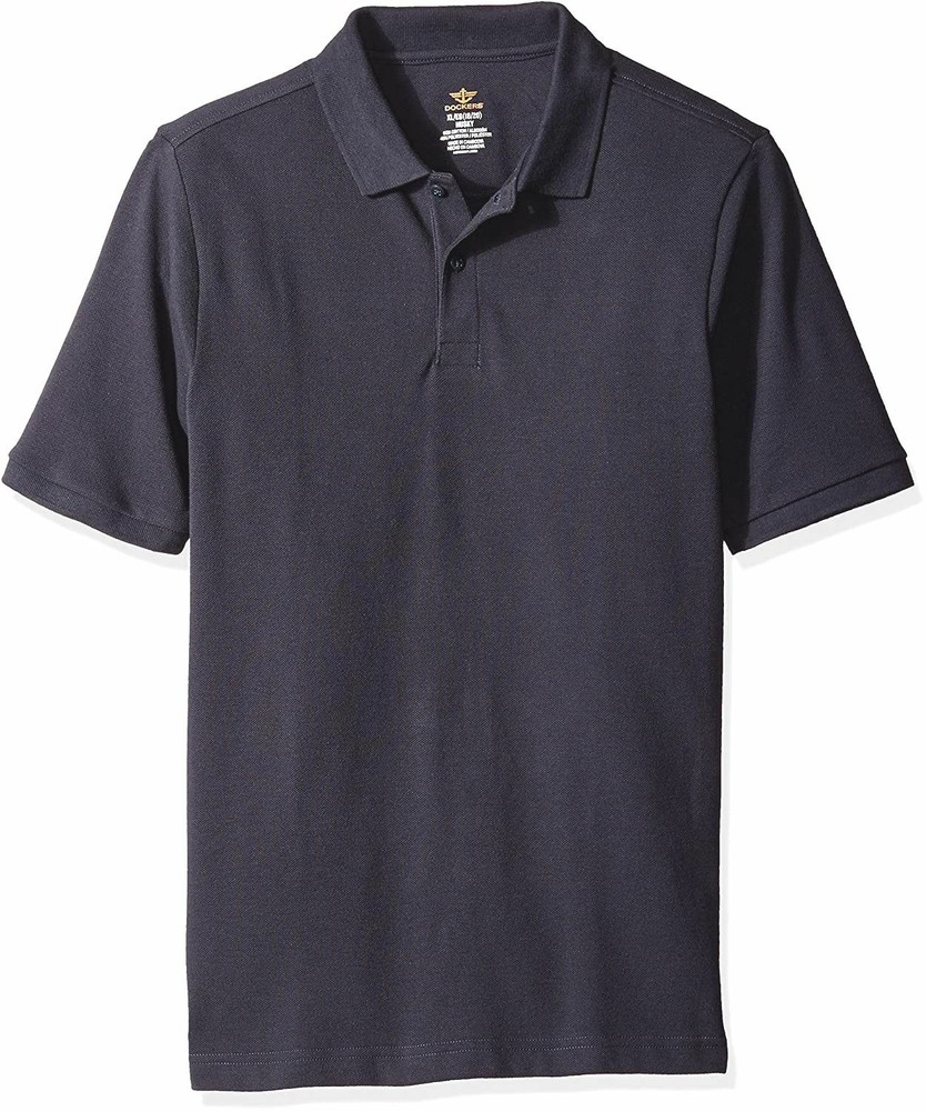 Dockers Little Boys’ Uniform Short Sleeve Pique Polo, Navy, MediuM (5)