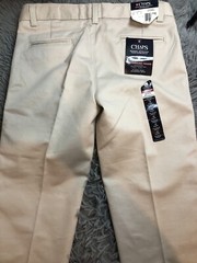 Chaps Boys School Approved Performance Pants 10 Husky Cement~NEW