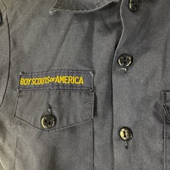 Boy Scouts BSA Cub Scouts Shirt Youth Medium Navy Short Sleeve Uniform Damaged