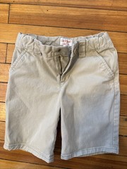 Cat & Jack Boys Youth 7 Khaki Flat Front School Uniform Chino Shorts