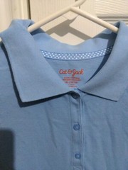 Cat & Jack Boys Light Blue Short Sleeve School Uniform Top Size XL 14-16