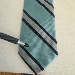 Lot of 3 Lands End Boys School Uniform Zipper Ties Size Medium Blue Stripes