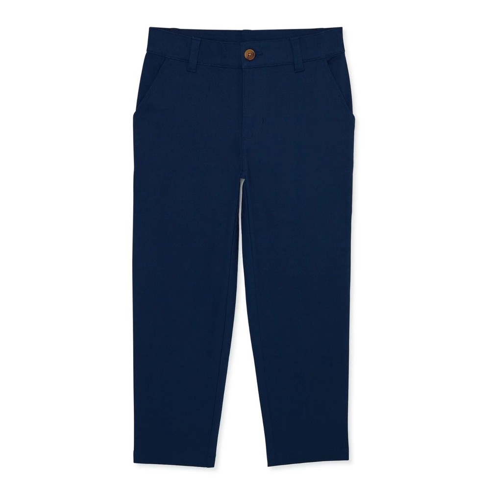 Wonder Nation Boys School Uniform Flat Front Twill Pants 10 Navy