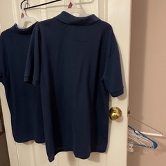 Lot of 2 Boy’s Blue Short Sleeve School Uniform Polo Shirts Sz: 18/XL Pre Owned