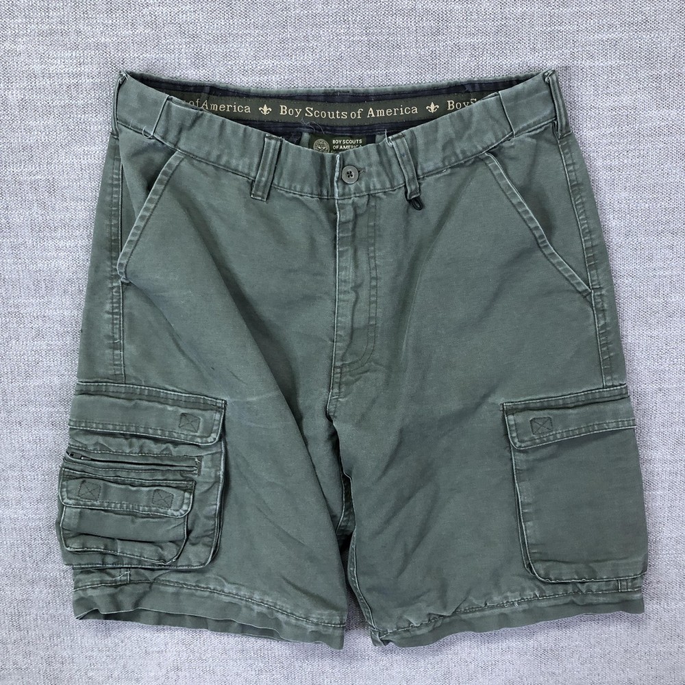 Boy Scouts Of America Shorts Youth 18 Green Uniform Cargo Twill Pockets Hiking