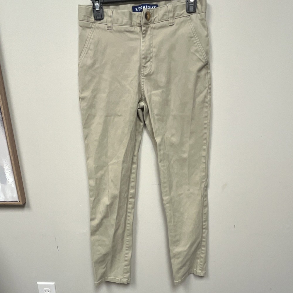 French Toast Boys Beige Uniform Pants 16 Straight Fit Stretch Twill Blend