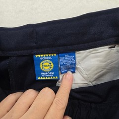 School Award Uniform Navy Blue Cargo Pants Wide Leg Silver Buckle Size 20