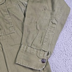 Vintage Boy Scouts Of America Uniform Shirt Hat Boys Medium Green Twill Patches