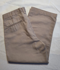 Boys Size 12 Husky Khaki School Uniform Pants with adjustable waist.