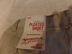 Boys, Arizona Jeans, School Uniform Shorts, Size: 7, Pleated, Khaki, NWT