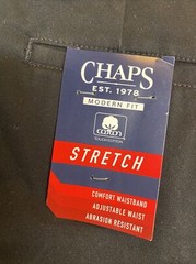 Chaps Boys’ Approved Schoolwear Black Flat Front Pants Size 14 Slim NEW!