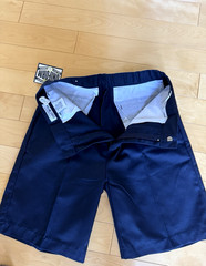 1 Boys Navy Flat Front Twill Chino School Uniform Shorts Adjust Waist SIZE 14H