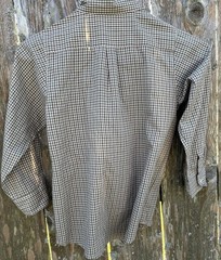 ORIENT EXPRESSED Size 7 Button Down Dress Shirt Brown Green Tiny Gingham