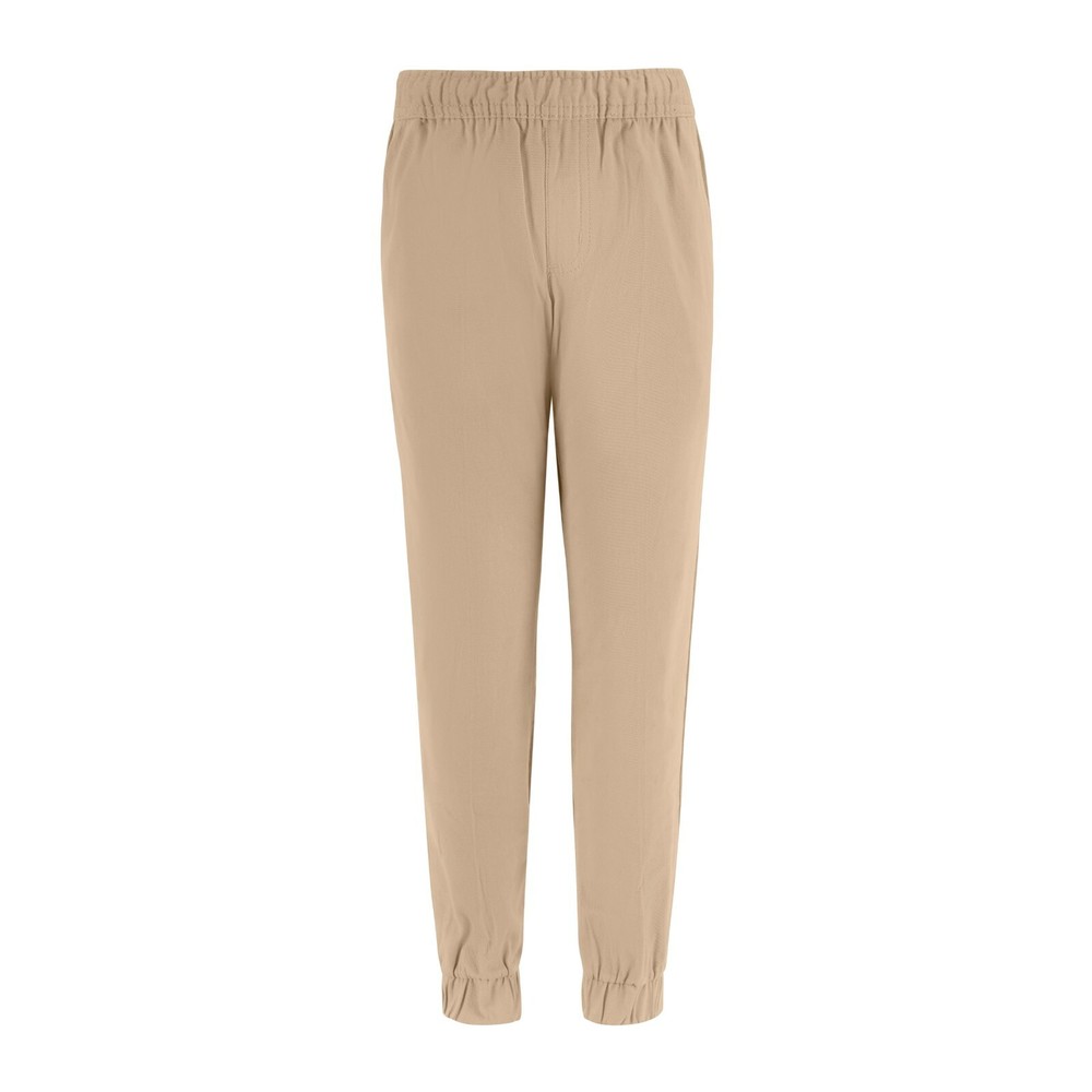 BOYS ATHLETIC-INSPIRED UNIFORM TWILL JOGGER PANTS PULL UP WITH DRAWSTRING