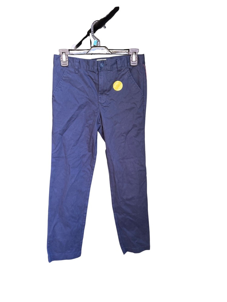 Cat & Jack Pants 12 Boys Flat Front Adjustable Waist Navy School Chinos