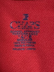 Boys Polo Shirt Size 14/16 Reg Chaps School Approved Uniform Red S-Sleeve 1 Pull