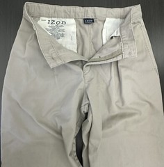 IZOD School Uniform Boys Pants Beige Pleated Front /100% Cotton /Size 18