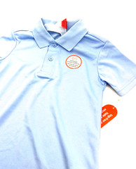 Boys School Uniform Shirt Size 4/5 XS Blue Collared Polo Buttons Children Kids
