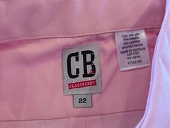 Classberry Kids Uniform long sleeve button up shirt Pink size 22