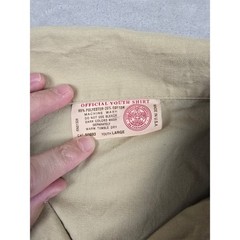 Boy Scouts of America Shirt Kids Youth Large Tan Short Sleeve Patches Gorpcore