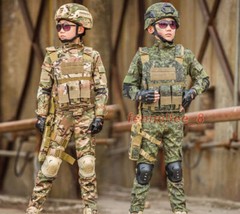 Children’s Camouflage Suit Special Forces Military Training Uniform with Helmet