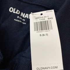 Old Navy Boys Uniform Short Sleeve Polo Navy Cotton Spandex S (6-7) NWT
