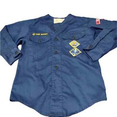 Vintage Boy Scouts of America Cub Scout Uniform Shirt and yellow Scarf Size 10