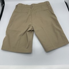 LANDS END Khaki School Uniform Plain Front Polyester Chino Shorts Boys Size 10
