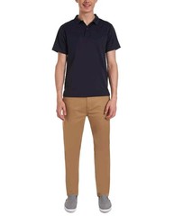 Nautica Young Men Uniform Short Sleeve Double Pique Polo Shirt XL (40-41) Black