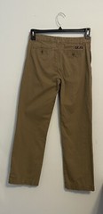 Chaps Boys Pants Size 16 Classic Chino Fit Flat Front Brown Zip Button Closure