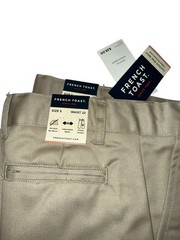 French Toast Boy’s School Uniform Adjustable Waist 2 Pant 2 Shorts Size 5, Khaki
