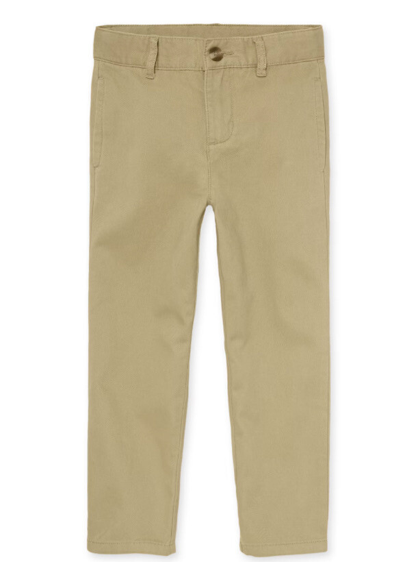 The Children’s Place Boys Chino Uniform Khaki Flax Stretch Size 18 Adjust Waist