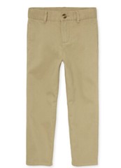 The Children’s Place Boys Chino Uniform Khaki Flax Stretch Size 18 Adjust Waist