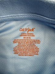 Cat & Jack Boys Youth XS 4/5 Blue Short Sleeve Performance School Uniform Polo