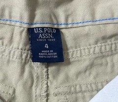 U.S.POLO ASSN Boys Sz 4 Khaki Shorts School Uniform Flat Front