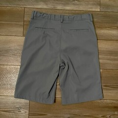 Lands End School Uniform Flat Front Zip Pocket Gray Adj Waist Shorts Boys 16