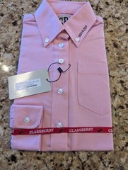 Classberry Kids Uniform long sleeve button up shirt Pink size 6