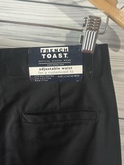 NWT Boy’s French Toast Adj Waist Relaxed Uniform Pants Black Size 14 16 j373