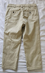 George 30 X 22.5 Khaki Flat Front Uniform Pants Mens Boys Husky Slacks Preowned