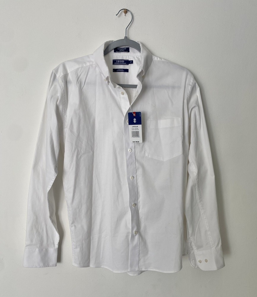 Izod white oxford school uniform teen boy sz S NWT