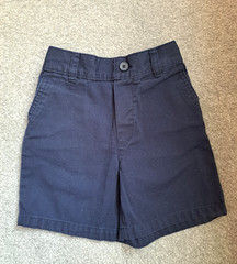 Lot of 4 French Toast Boys Navy School Uniform Chino Shorts size 4t pull on