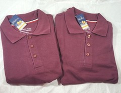 2 Galaxy Boy’s School Uniform Short Sleeve Polos – Burgundy – Sz XL 14/16